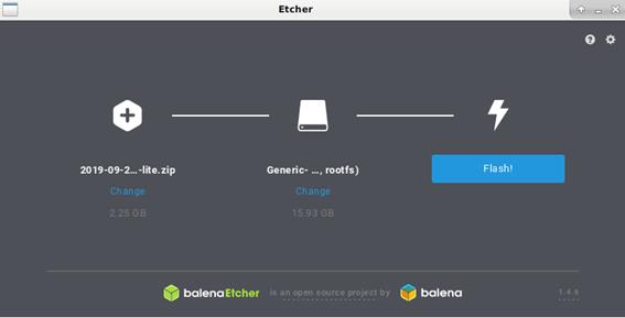 Picture showing how to write Rasbian image on SD card